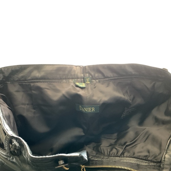 DANIER Black Leather Pants - Picture 4 of 6